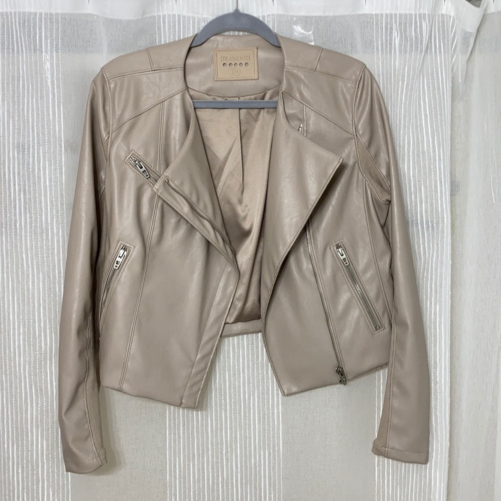 BlankNYC Cream Faux Leather Jacket
